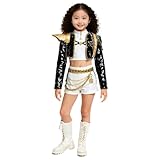 FENGLONG-YB Rumi Mira Zoey Costume Cosplay Golden For Girls Women With Wigs Halloween Top Pants Full Set Outfit