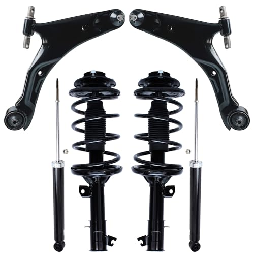 Image of Detroit Axle - Front End 14pc Suspension Kit for 2001-2006 Hyundai Santa Fe 2002 2003 2004 2005, 2 Struts 2 Shock Absorbers 2 Lower Control Arms w /Ball Joint 4 Tie Rods 2 Sway Bars 2 Boots Replacement