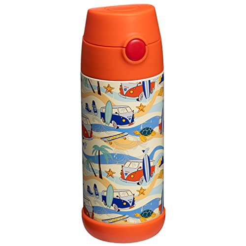 Snug Insulated Kids Water Bottle with Straw & Spout – Double-Wall Stainless Steel, Leakproof, Easy-Flip Lid – For School, Travel, Toddlers & Big Kids - Beach, 12oz