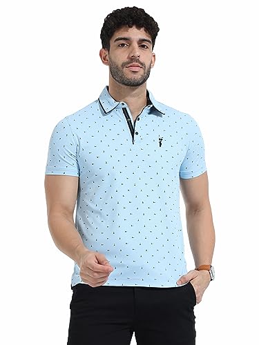 Image of STELLERS Men's Premium Printed Polo T-Shirt | Wrinkle Free | Quick Dry | Breathable | Stretchable | Regular Fit