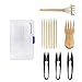 BambooMN Bonsai Tree Pruning Trimming Starter Tool Kit - Leaf Trimmers (Set of 3) and Bamboo Rake