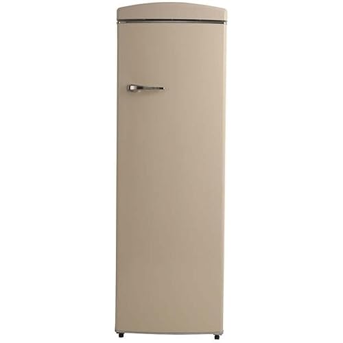 8.3cf Classic Retro Upright Freezer Frost Free 24" 110V w/ 6 Drawers in Cream