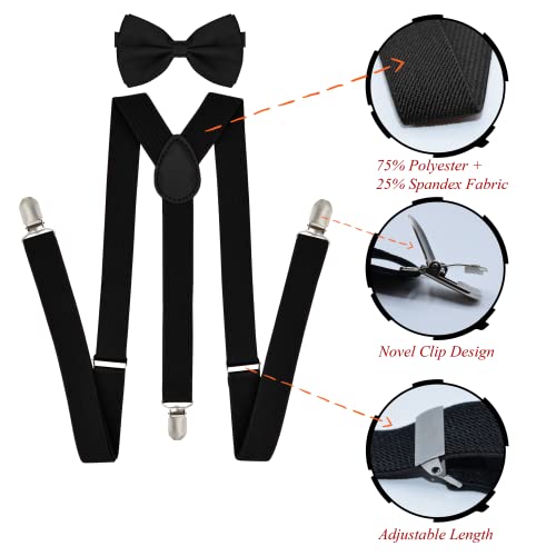 Trilece Bow Tie And Suspenders For Men Women Adjustable 1 Inch Y Shape Suspender Strong Clips Pre Tied Bowtie (Brown, 1) #TOP1
