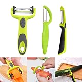 3PCS Vegetable Peelers for Kitchen，BetterJonny Multifunctional Stainless Steel Vegetable Peeler and
