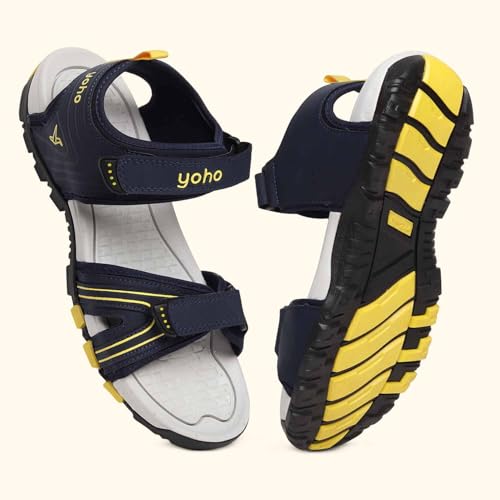 Image of YOHO TrailMark 002 Sports Sandals for Men | Comfortable & Lightweight | Flexible & Breathable | Footpharma footbed | Anti-Skid Footwear for Trekking, Hiking & Outdoor