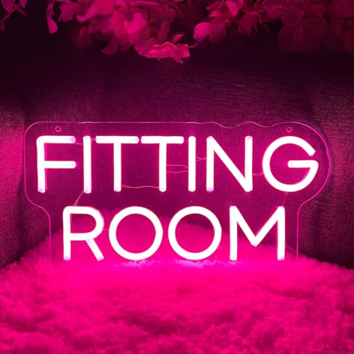 Image of Fitting Room Neon Sign For Spa Beauty Room Nail Brows Lashed Salon Studio LED Wall Art Decor For Business Stores Logo Barber Shops Led Word Indoor Custom Neon Lights 5V USB Powered Pink 35x17.5 cm