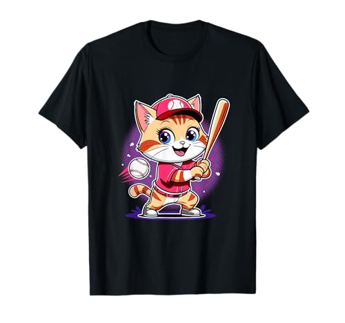 Lefty Slugger Cat T-Shirt Baseball Softball Left-Handed