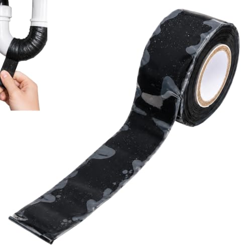Image of Black Seal Self-Fusing Silicone Repair Tape, Waterproof Pipe Sealing, Stretch-Resistant Tape Weatherproof Self Fusing Sealing Tape for Emergency Pipeline Repair /Cable Bandage /Tool Fixing