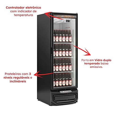 Cervejeira GRB-57PV PR Porta de Vidro Duplo Temperado Frost Free Capacidade 570 L Iluminação em LED