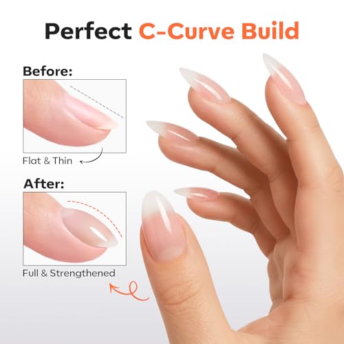 Image of modelones Builder Top Coat Gel Nail Polish, 15 ML No Wipe Clear Gel Polish Chrome Bond Ultra Gloss for Cat Eye Apex Building Nails Strengthener Extension Long Last Soak Off U V Manicure Gift for Women