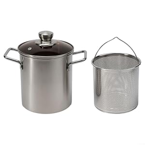 Fryer Pot Stainless Steel Deep Frying Pot With Handles For Frying Chips Vegetables Meat Wontons