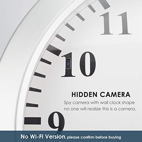 Magho Hidden Camera Wall Clock, 1080P Spy Camera Clock Nanny Cam Indoor Covert Video Only Security Camera For Home And Office, No Wifi Version #TOP1