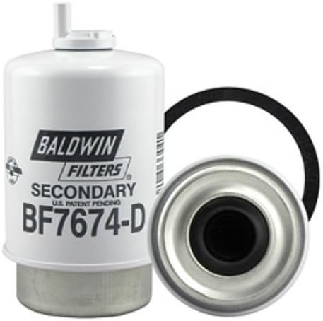 Baldwin Fuel/Water Separator Filter with Drain Secondary fits John Deere fits Caterpillar fits Challenger fits Gehl fits Massey Ferguson fits Coe fits Wix fits Fram fits Fleetguard fits Baldwin