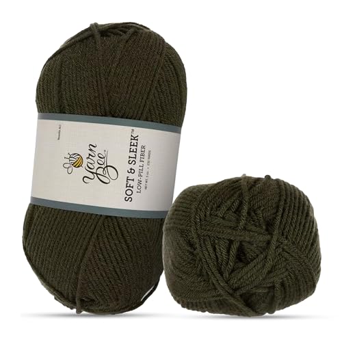 Image of Hobby Lobby Yarn Bee Soft & Sleek Yarn, 100% Low Pill Acrylic, Crocheting & Knitting (Olive)