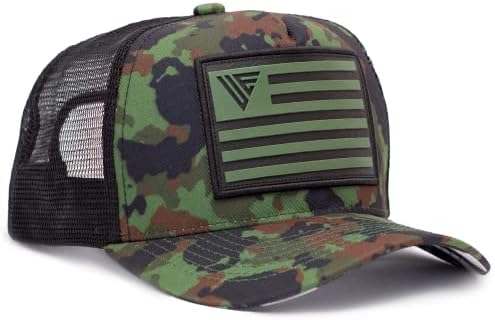 Urban Effort Snapback Trucker Hat | Breathable Mesh Baseball Cap for Men & Women Adjustable Fit American Flag Hat for Casual