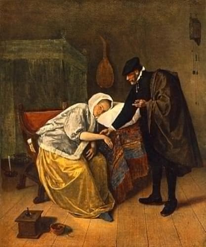 Tableaux Graffiti Art Mural le médecin et son patient Jan Steen poster impression 60x90