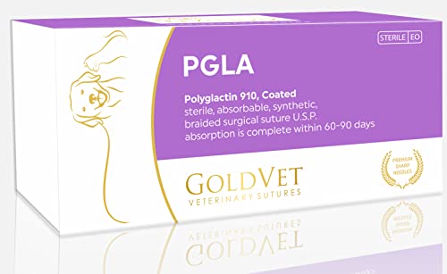 Image of Polyglactin 910 Veterinary Suture 4-0, 3 /8 Round 24mm Reverse Cutting Needle (Comparable to Vicryl), 35 inch