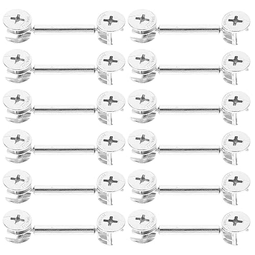 Cabilock 20 Sets Furniture Connector Kit Dual Head Dowel Cam Fittings for Easy Installation Lightweight and Compact Design for Cabinets and Furniture Assembly