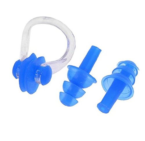 TYKusm natation Pince-nez Bouchons d'oreilles en silicone Excellent écran pour adulte et Kids-blue