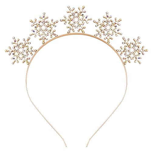 GLBCC Christmas Headbands for Women Snowflake Hairband Snowflake Tiara Hair Hoop Headpiece Accessories Holiday Party Favors Gifts