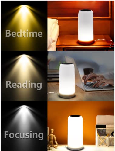 Anyotherway Led Smart Table Lamp, Rgb Touch Bedside Lamp With Alexa, Google Home,Dimmable White With Timer, Color-Changing Light Nightstand Light, Reading Night Light #TOP3