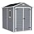Keter Manor 6x8 Ft All-Weather Heavy-Duty Resin Outdoor Storage Shed with Double Lockable Doors, Floor Panel, & Built-in Ventilation, Light Grey