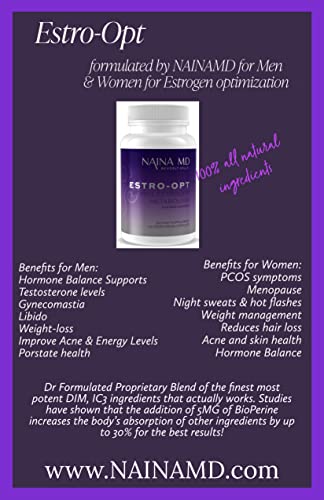 Image of Estro-Opt Estrogen Blocker for Men /Women, Teens, Supports Hormonal Balance,PCOS & Menopause Symptoms, Improve Testosterone,Skin Problems, IC3, DIM, w /BioPerine*