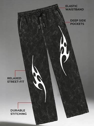 Image of fanideaz Mens Cotton Baggy Trackpant for Men | Streetwear Loose Fit Track Pants for Men | Comfortable Breathable Cotton Casual Wear Lower for man Stylish