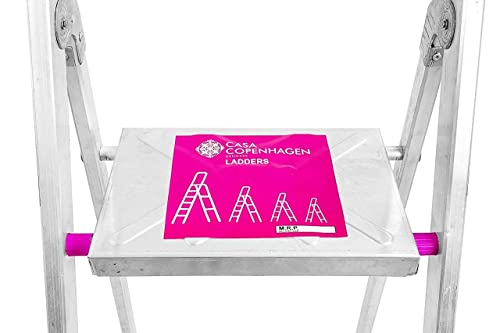 Image of Casa Copenhagen,Designed in Denmark, 5-Step Foldable Aluminium Ladder Laser Cut with Super Advance Sure-Hinge Technology - N-Silver