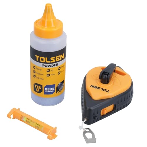 AB Tools 30m Builders Chalk brick Line Reel Line Rope String With Blue Visible Chalk