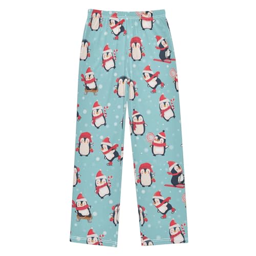 ZZXXB Skating Penguins Have Fun Boys Long Pants Soft Trousers Elastic Waist Kids Lounge Bottoms with Pockets S-XL