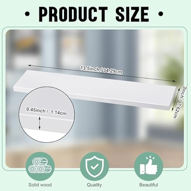 4 Pcs Wall Mounted Medicine Cabinet Shelves 13.5 Inch White