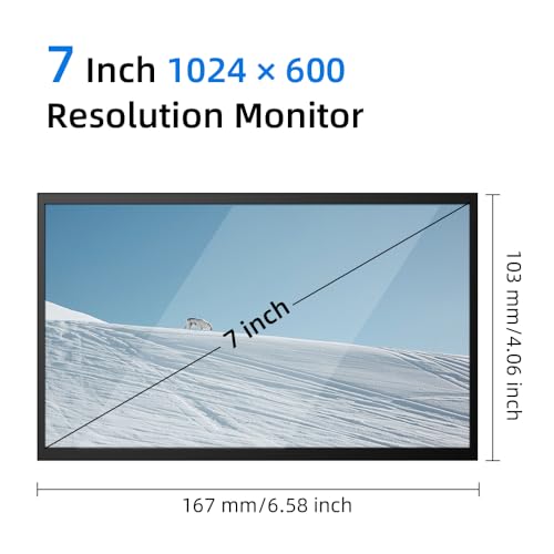 Image of CUQI 7 Inch Mini Monitor, IPS 1024 x 600 HDMI Small Monitor with Leather Stand for Raspberry Pi 5 /4, Laptop, PC, Switch, Xbox, PS4