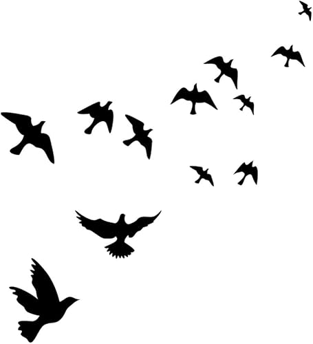 Miniatura 1 de Witkey Adhesivo de pared extraíble 3D de vinilo para pared con pájaro negro volador alto al cielo decoración artística