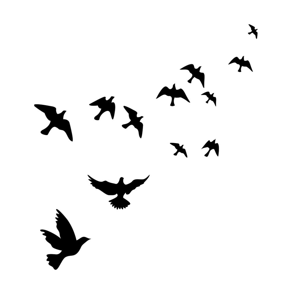Witkey Flying Black Bird Flying High to Sky 3D Removable Vinyl