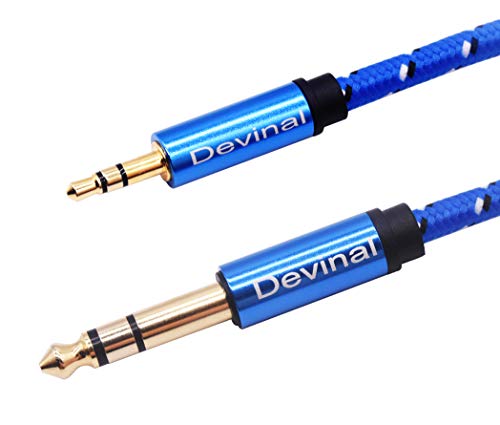 Cable estéreo 1/4 a 3.5 mm, 3 m, trenzado nylon miniatura 7