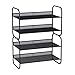 Stojak na buty 4 Tier Stackable Stojak Na Buty Złote Stojaki Na Buty Organizator Siatka Metalowe Buty Wieża Półka Z Złączem Do Wejścia, Szafy, Korytarz Półka na buty (Color : Black)