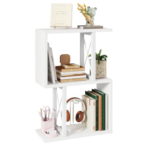 IBUYKE Estantería de Escritorio, estantería de Mesa de 3 Niveles, Organizador de Almacenamiento para Oficina/residencia universitaria, estantería de Escritorio sólida TMZ011W
