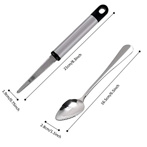 Grapefruit Spoons, JUSTDOLIFE Grapefruit Dessert Spoons Stainless Steel Half Serrated Citrus Fruit Vintage Dessert Spoons Gift for Kitchen (5 Pack) - Thumbnail 6