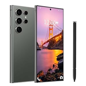 Huness I24 Ultra Unlocked Phone,Built in Pen The Phone,Smartphone Battery 6800mAh 6.8″ HD Screen,Android 13.0 6+256GB with 128GB Memory Card Cell Phone,5G/Face ID/Fingerprint Lock/GPS (Green, 6+256)