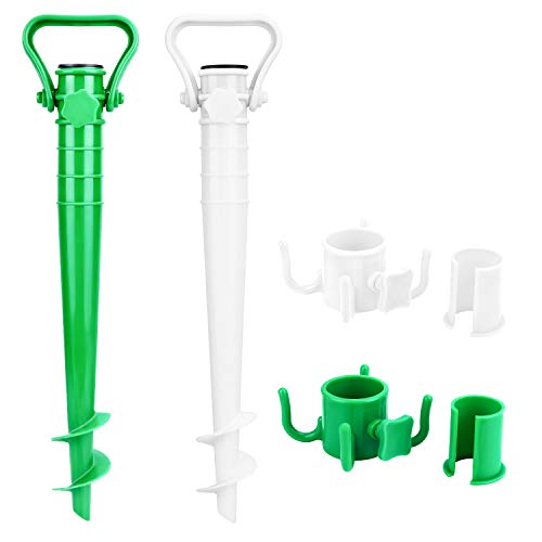 Bearbro Ground Spike Parasol Holder Base Stand Umbrella Stand Holder for Screw In Garden Beach Parasols Adjustable Umbrella Ground Spike Base