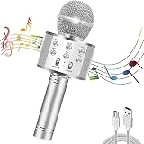 Conexión a dos vías: conexión Bluetooth y conexión de tarjeta TF. Conecta tus dispositivos a través de Bluetooth inalámbrico, a continuación, abre la aplicación de canto en tu teléfono. O inserta una tarjeta TF y puedes cantar inmediatamente. El Bluetooth tiene una conexión de larga distancia (10 m) y es compatible con Android, iOS y todos los smartphones (versión 4.2.2 o superior para sistema Android, versión 6.0 o superior para sistema IOS).