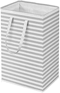 72L Large Waterproof Clothes Hamper Organizer Freestanding Laundry Collapsible Basket with Easy Carry Extended Handles for Laundry, Clothes,Towels, Toys (blue stripes), tiaowen