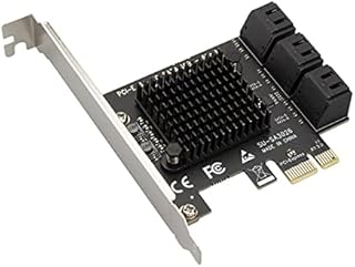 Connectors ASM1064 SATA PCIe Adapter 2/4/6 Port SATA III to PCI Express 3.0 X1 Controller Expansion Card Adapter Video Card Cable Extender - (US, Color: 1X6 Port)