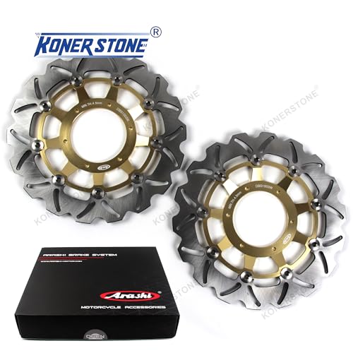 Disques de frein avant et arrière couleur or pour moto CBR600F de 2001 à 2007 - 2