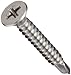 Stainless Steel Sheet Metal Screw, Plain Finish, Flat Head, Phillips Drive, Self-Drilling Point, 3/4