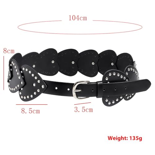 Rivet Needle Buckle Belt PU Leather Splicing Wide Waist Fashion Trendy Vintage Decoration Belt Dress Jeans Decoration2