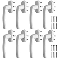 GETLITOOL Fenstergriffe Weiß, 8 Stück Fensterschloss Aluminium Ohne Schließzylinder, Sicherheitsfenstergriff in Stiftlänge 35mm, Fenstersicherung Türgriffe für Fenster-, Balkon-, Terrassentür