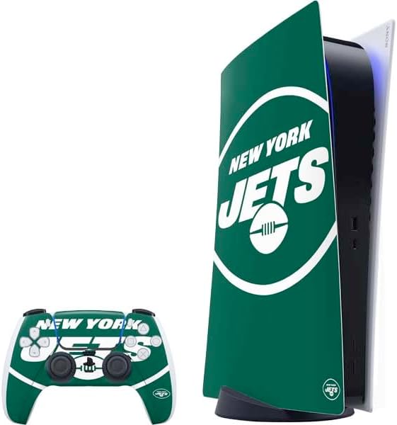 Skinit Decal Gaming Skin Compatible with PS5 Bundle - Officially Licensed NFL New York Jets Large Logo Design