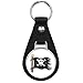 Pirate Flag Cartoon Keychain Black Premium Leather Key Chain with Key Ring